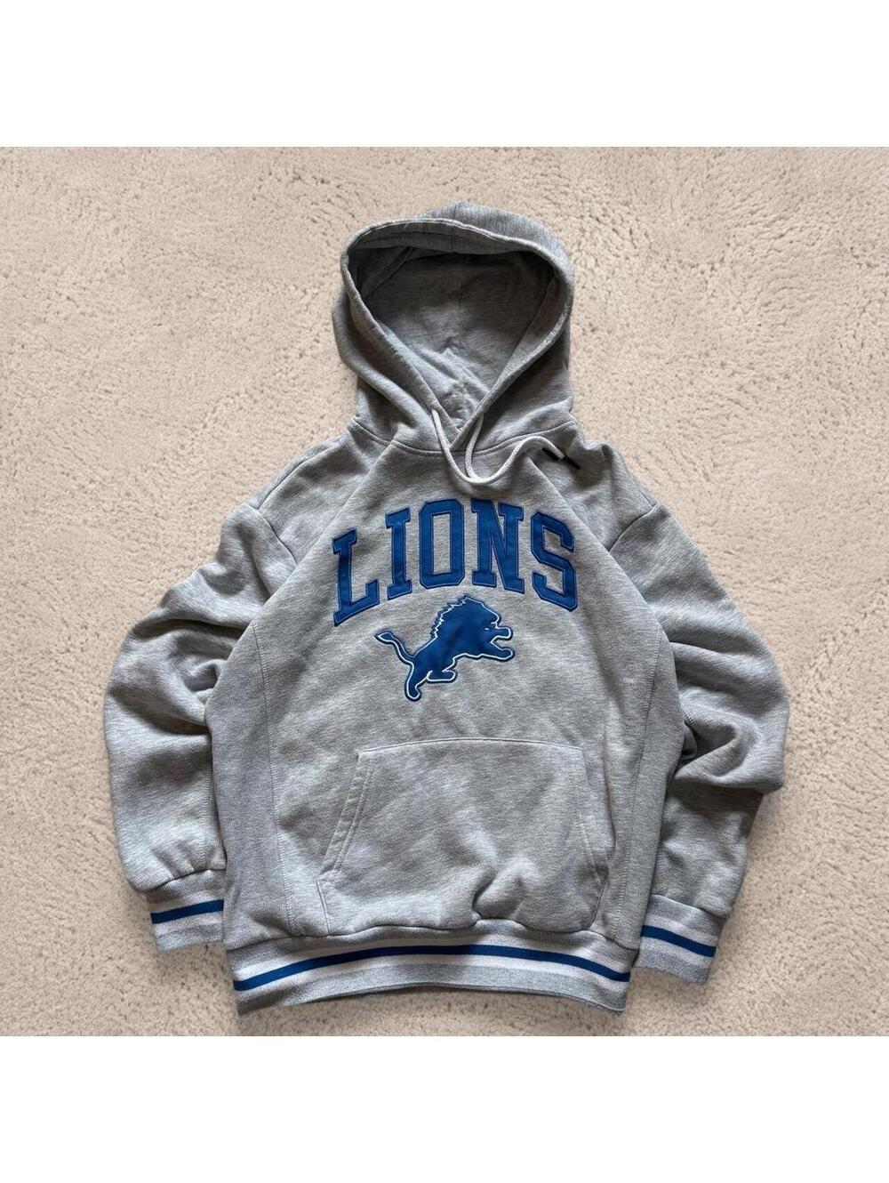 Fire vintage style NFL Detroit Lions gray hoodie